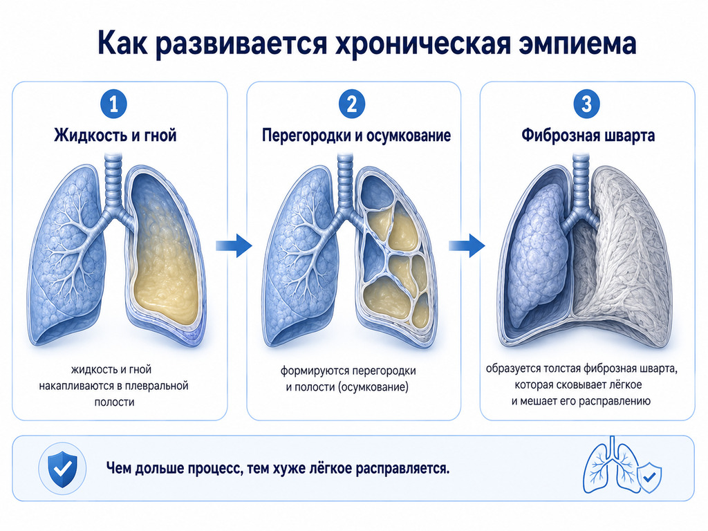 Как развивается хроническая эмпиема